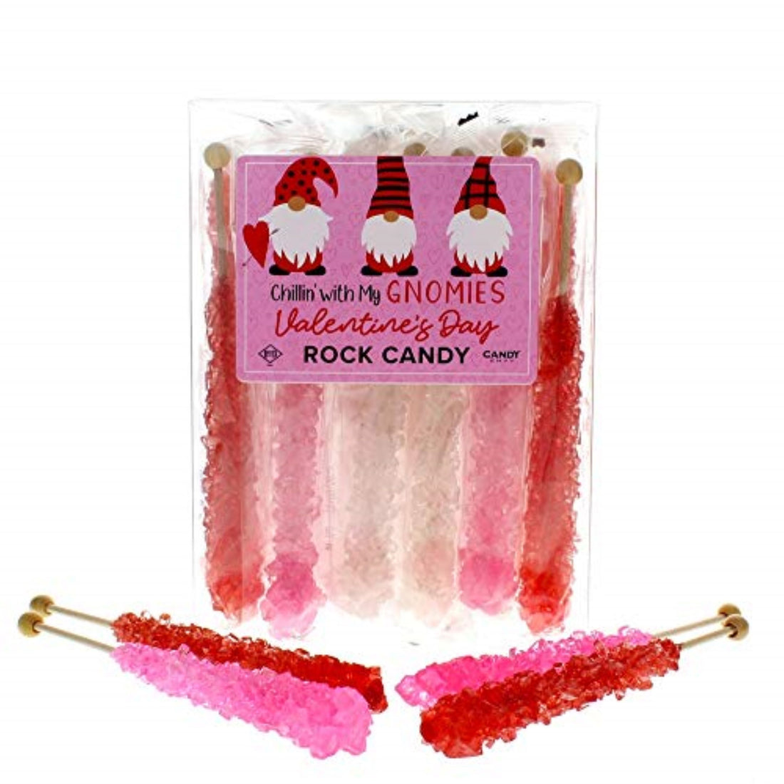 Valentine's Day Chillin With My Gnomies Rock Candy Sugar Sticks