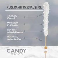 Black and Red Rock Candy Crystal Sticks - Black Cherry and Strawberry Flavored
