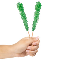Green Rock Candy Sugar Sticks - Lime Flavor
