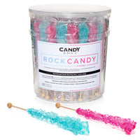 Light Blue & Light Pink Rock Candy Sugar Sticks - Cotton Candy and Cherry Flavors