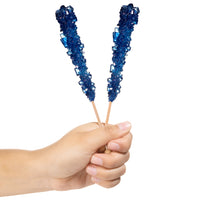 Navy Blue Rock Candy Sugar Sticks - Blueberry Flavor