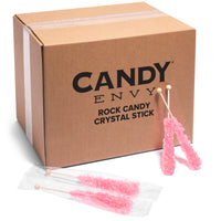 Light Pink Rock Candy Crystal Sticks - Bubble Gum Flavor