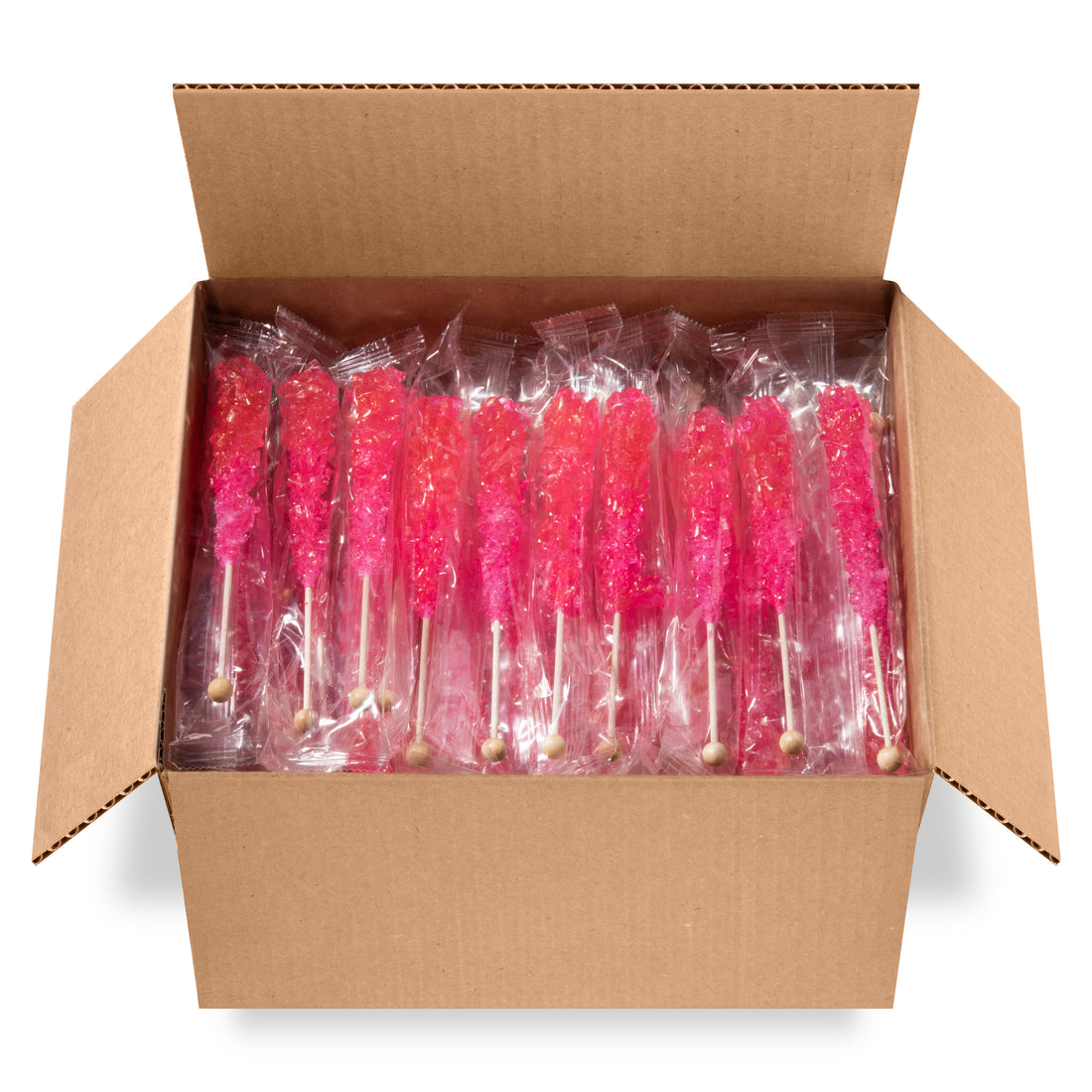 Pink Rock Candy Crystal Sticks - Cherry Flavor