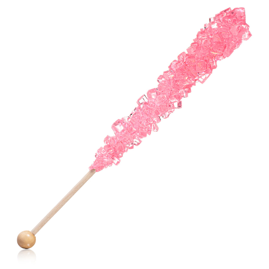 Light Pink Rock Candy Sugar Sticks - Cherry Flavor