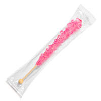 Pink Rock candy in clear wrapper. Wrapper is clear with no branding.