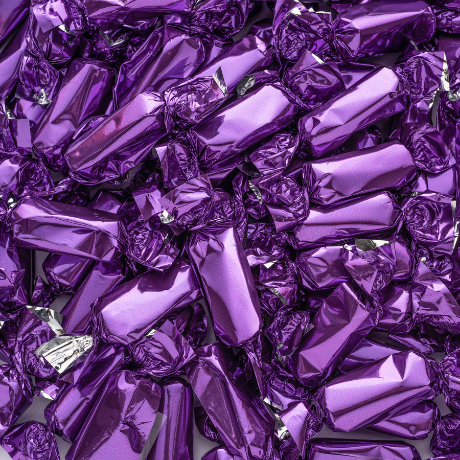 Purple Foil-Wrapped Wrapped Caramels - 2 lb Bag