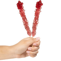 Red Rock Candy Sugar Sticks - Strawberry Flavor