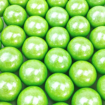Shimmer Lime Green 1 inch Round Gumballs - 2 lb Bag