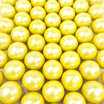 Shimmer Yellow 1 inch Round Gumballs - 2 lb Bag