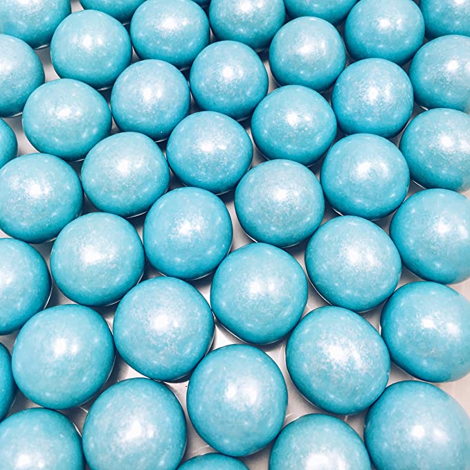 Shimmer Light Blue & Shimmer White 1 inch Round Gumballs - 4 lbs - two 2 lb Bags