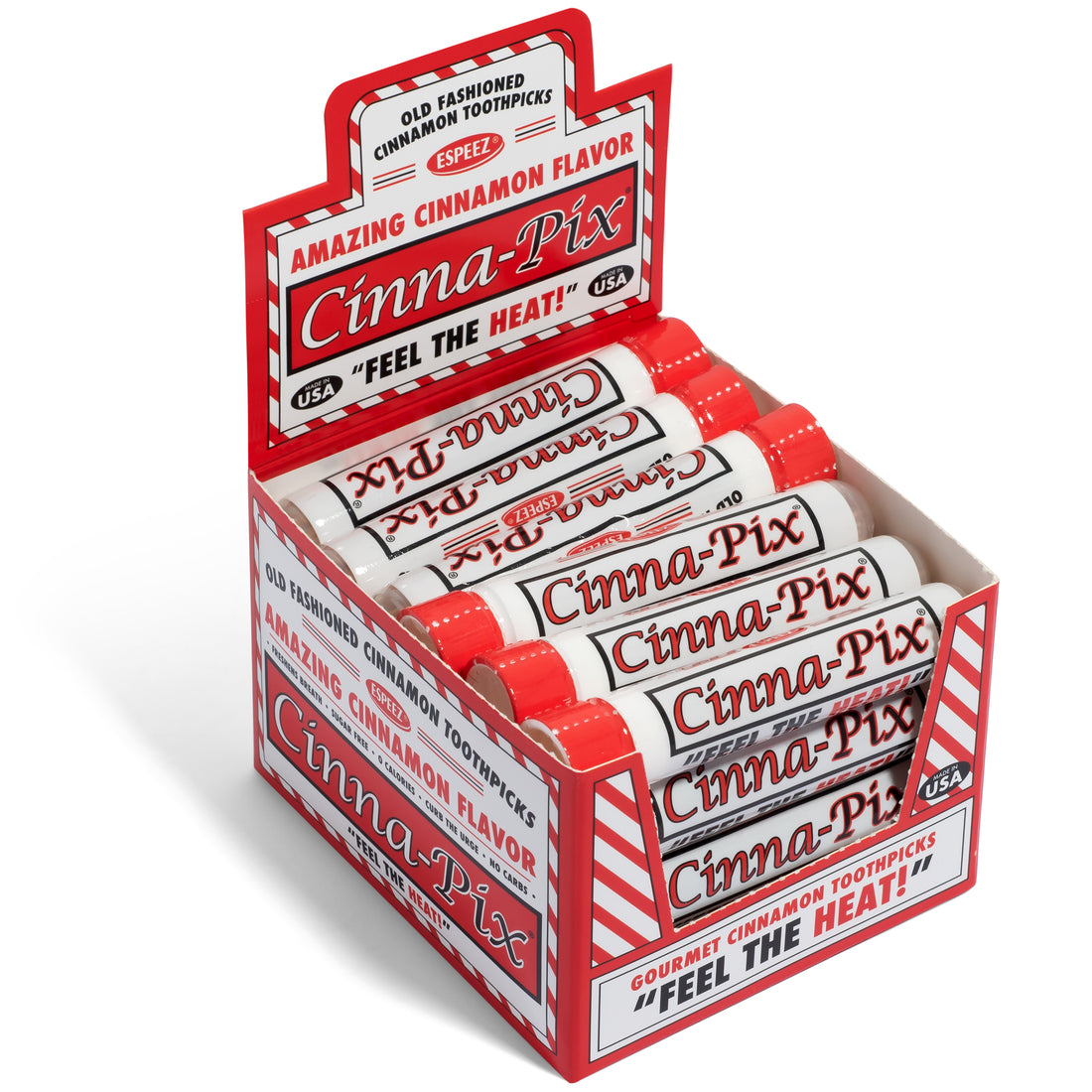 CINNA-PIX, ECinna-pix Old Fashioned Cinnamon Toothpicks -  24 Tubes w Display