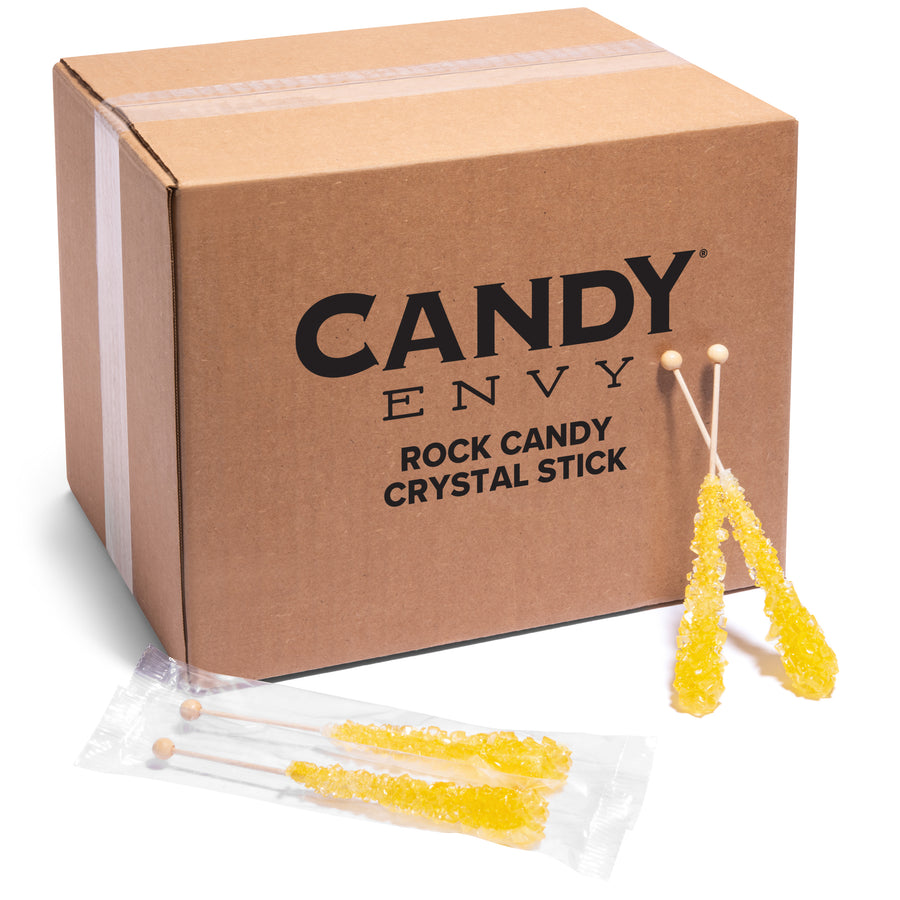 Yellow Rock Candy Crystal Sticks - Lemon Flavor